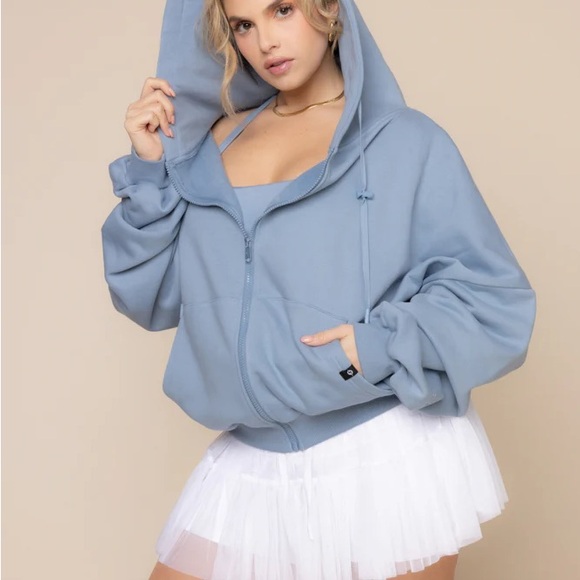 POPFLEX Light Blue Women's Hoodie - Picture 1 of 3